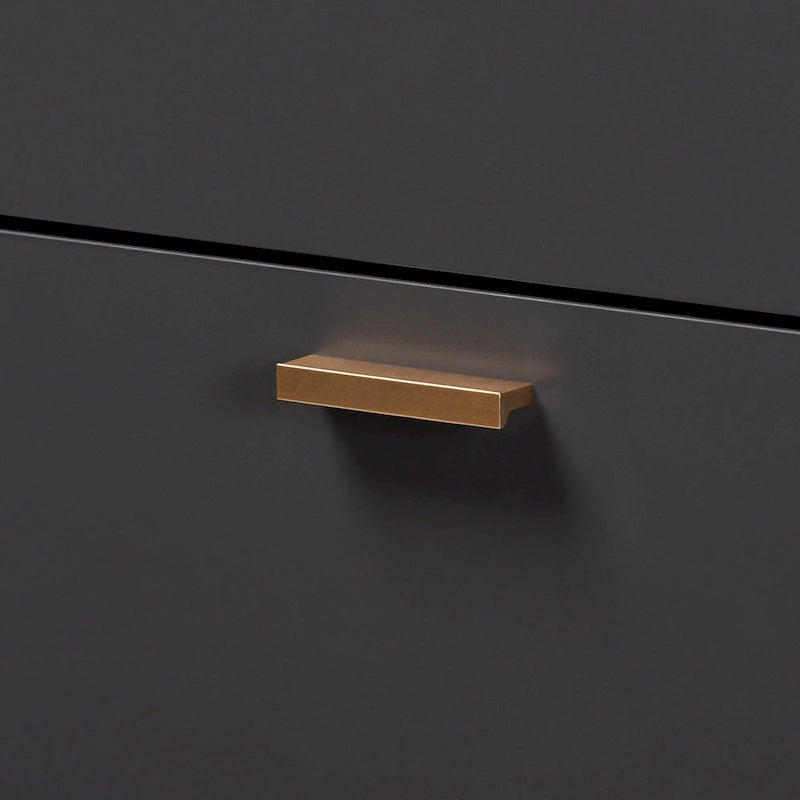 Cassettiera Kelson in legno grigio scuro e oro con 5 cassetti
