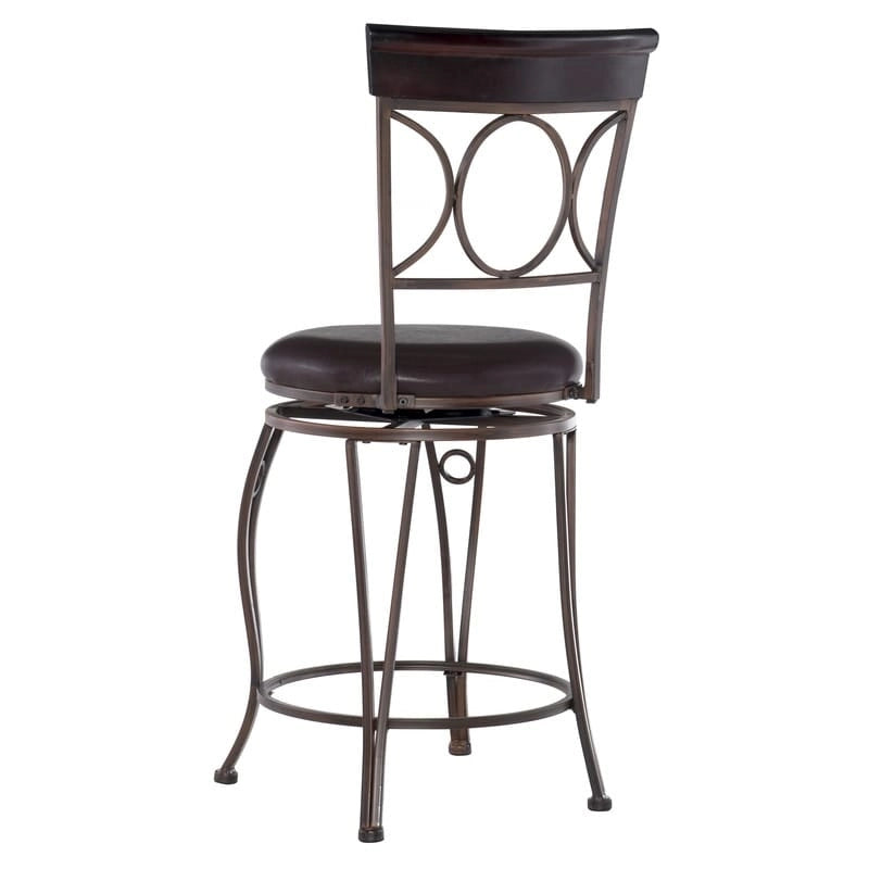 Sgabello da bancone Linon Black Spiral Back in similpelle