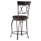 Sgabello da bancone Linon Black Spiral Back in similpelle