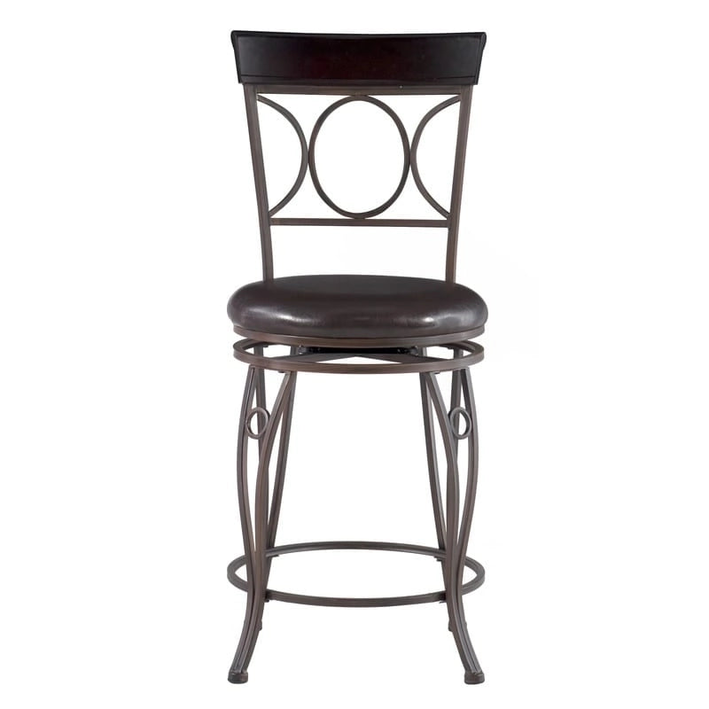 Sgabello da bancone Linon Black Spiral Back in similpelle