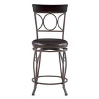 Sgabello da bancone Linon Black Spiral Back in similpelle