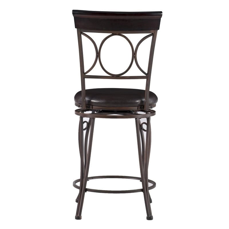 Sgabello da bancone Linon Black Spiral Back in similpelle