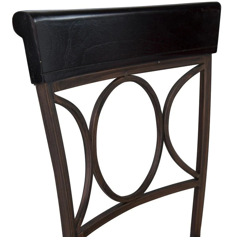 Sgabello da bancone Linon Black Spiral Back in similpelle