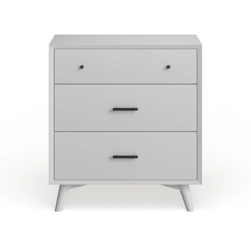 Cassettiera in legno a 3 cassetti - Stile Mid-Century Bianco/Marrone