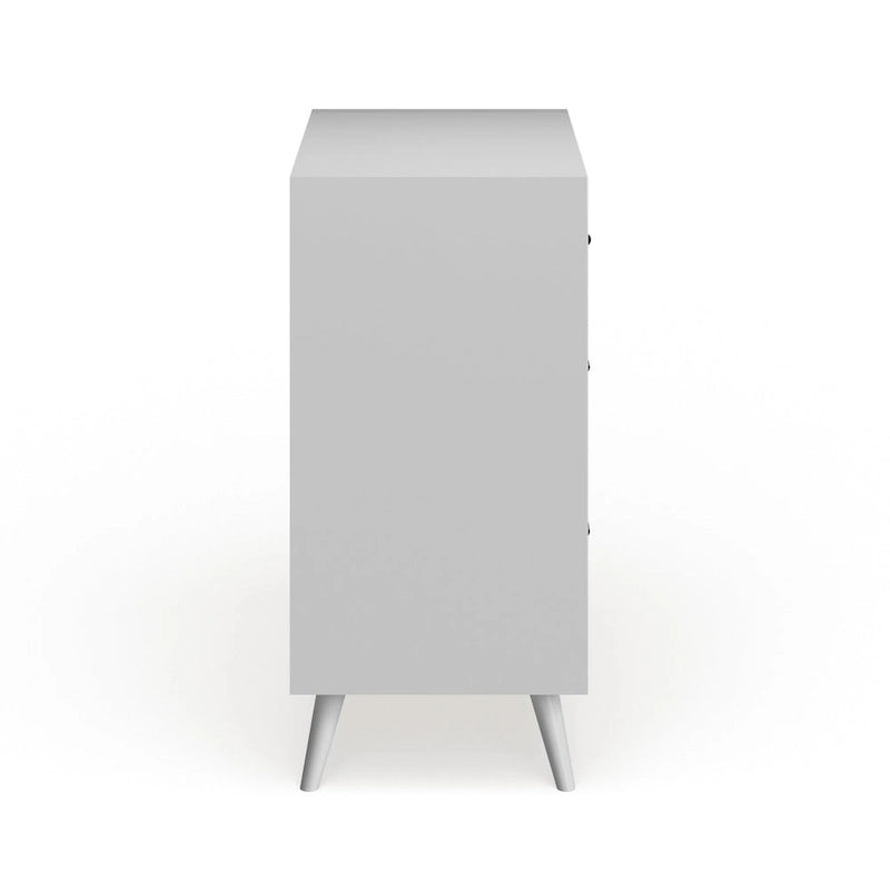 Cassettiera in legno a 3 cassetti - Stile Mid-Century Bianco/Marrone