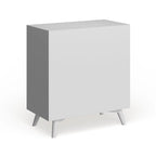 Cassettiera in legno a 3 cassetti - Stile Mid-Century Bianco/Marrone