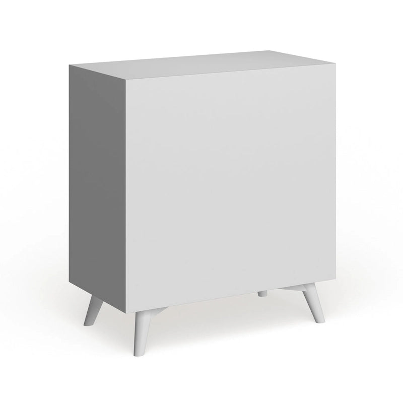 Cassettiera in legno a 3 cassetti - Stile Mid-Century Bianco/Marrone