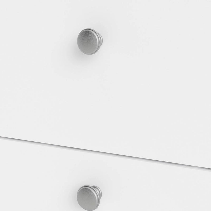 Grey 5-Drawer Chest with Leather Handles