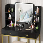 Tocador Blanco con Specchio a LED e Sgabello Imbottito