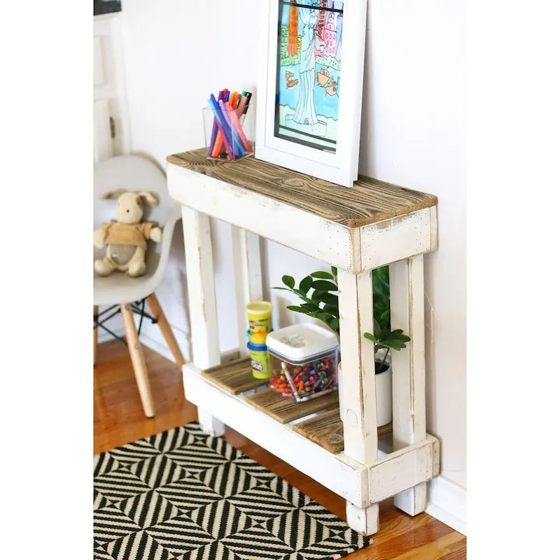Consolle Tavolino d'Appoggio Mini 26x8x26 (Bianco)