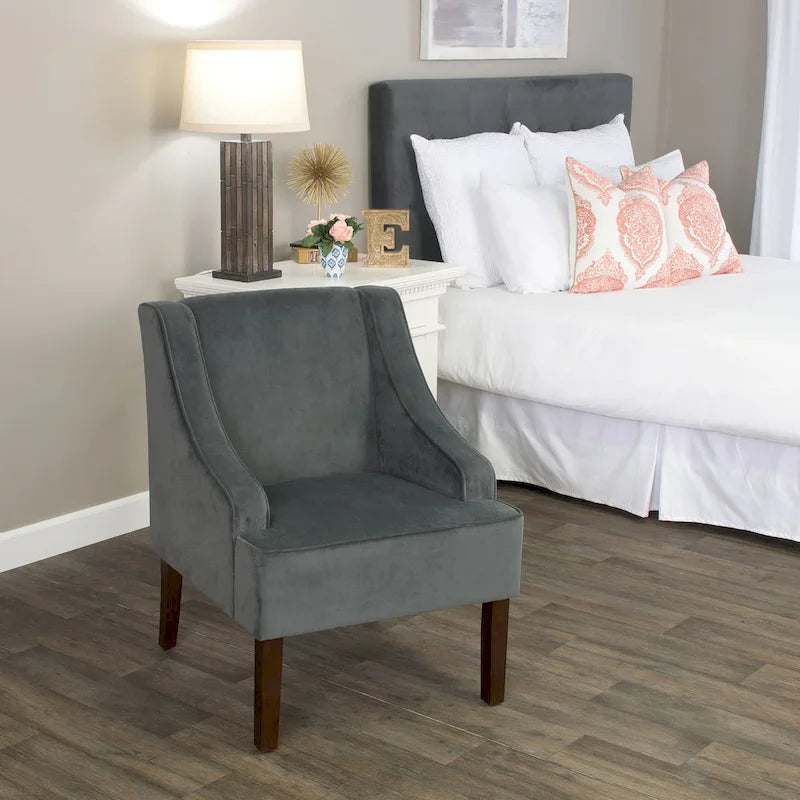 Porch & Den Lyric Velvet Arm Accent Chair