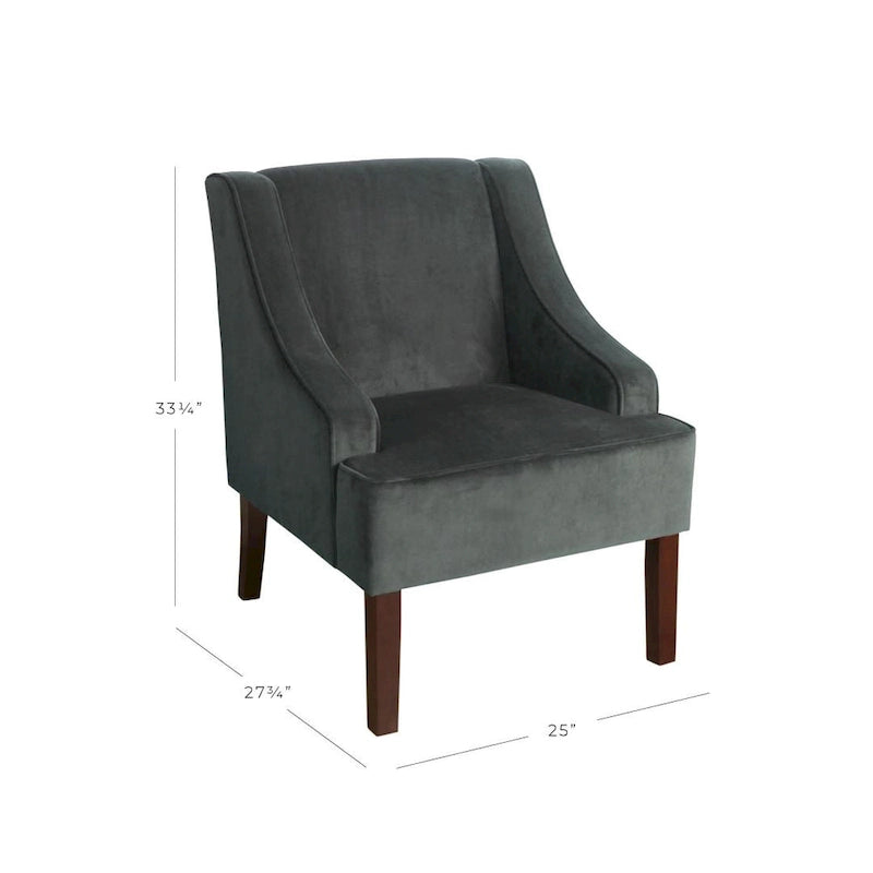 Porch & Den Lyric Velvet Arm Accent Chair