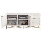 Origins by Alpine White Pearl Wood 64 Wide TV Console in White