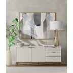 Origins by Alpine White Pearl Wood 64 Wide TV Console in White