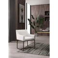 Modrest Elijah Modern Beige & Copper Antique Brass Dining Chair