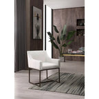 Modrest Elijah Modern Beige & Copper Antique Brass Dining Chair