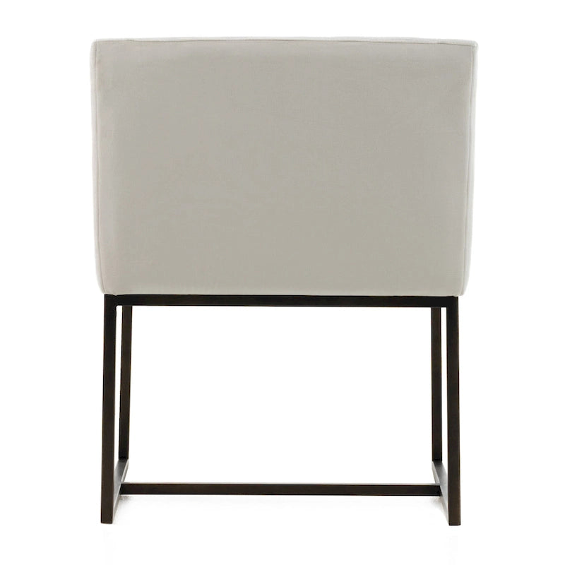 Sedia da pranzo moderna Modrest Elijah beige e rame con finitura in ottone anticato