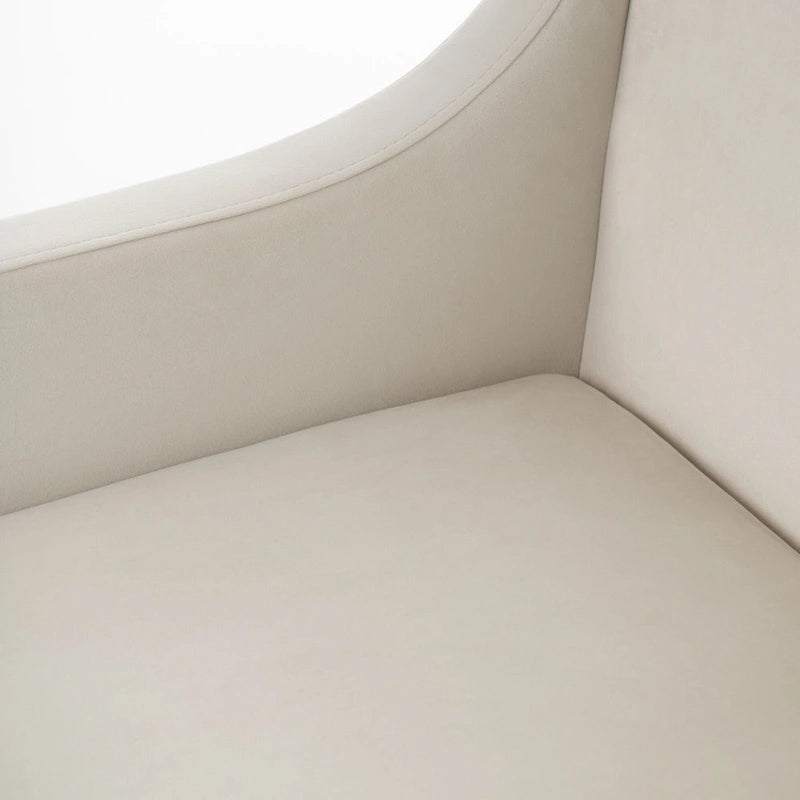 Sedia da pranzo moderna Modrest Elijah beige e rame con finitura in ottone anticato