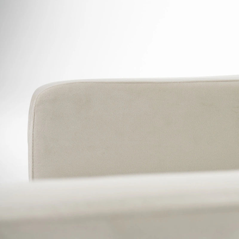 Sedia da pranzo moderna Modrest Elijah beige e rame con finitura in ottone anticato