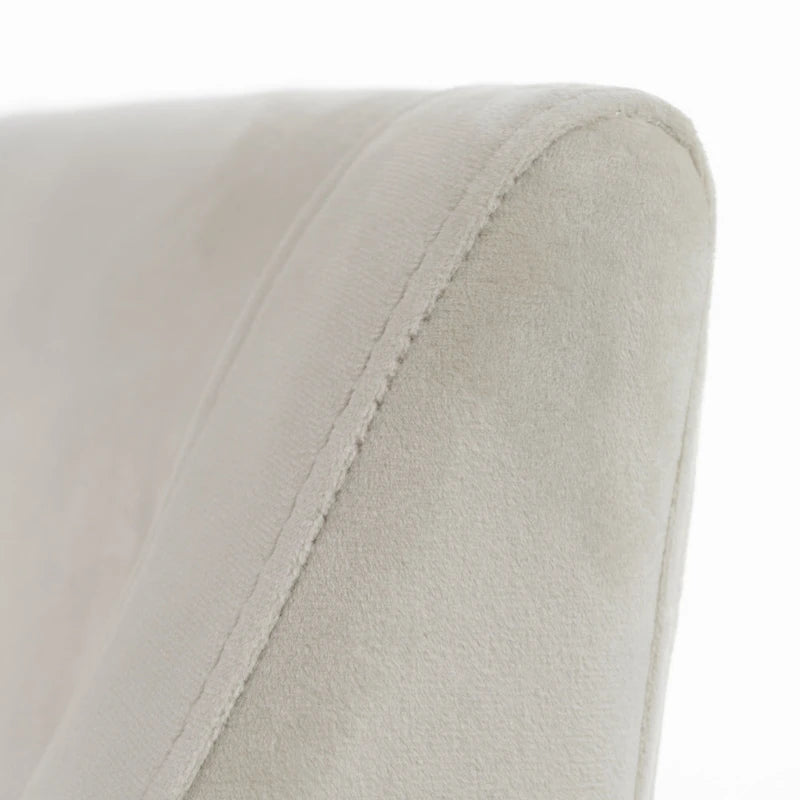 Sedia da pranzo moderna Modrest Elijah beige e rame con finitura in ottone anticato