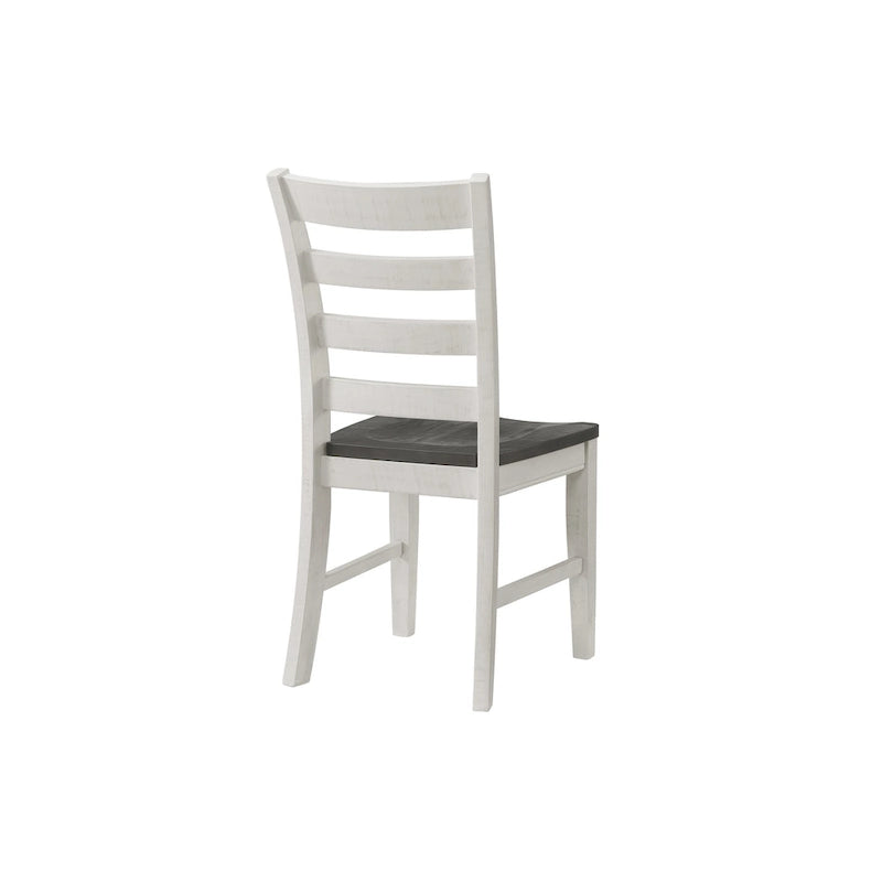 Sedia da pranzo Monterey in legno massiccio (set di 2), finitura bianco anticato e grigio di Martin Svensson Home