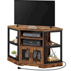 Mobile TV e console multimediale ad angolo in legno con anta in rete Moasis da 47 pollici