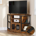 Mobile TV e console multimediale ad angolo in legno con anta in rete Moasis da 47 pollici