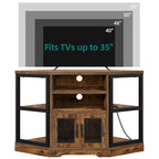 Mobile TV e console multimediale ad angolo in legno con anta in rete Moasis da 47 pollici