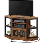 Mobile TV e console multimediale ad angolo in legno con anta in rete Moasis da 47 pollici