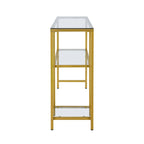 Carolina Living Rayna Console Table with Shelves - Gold