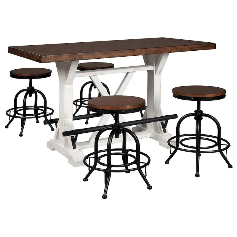 Tavolo da pranzo rettangolare Valebeck marrone/bianco - 60 L x 30 P x 36 H