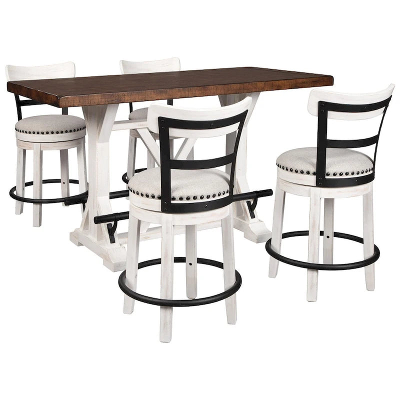 Tavolo da pranzo rettangolare Valebeck marrone/bianco - 60 L x 30 P x 36 H