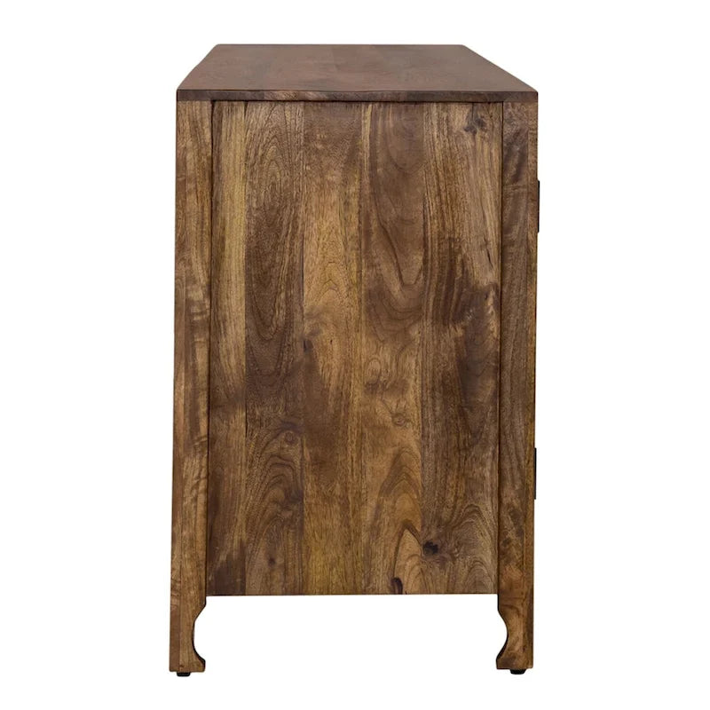 Marisol Weathered Honey 74 Inch 4 Door Accent TV Stand