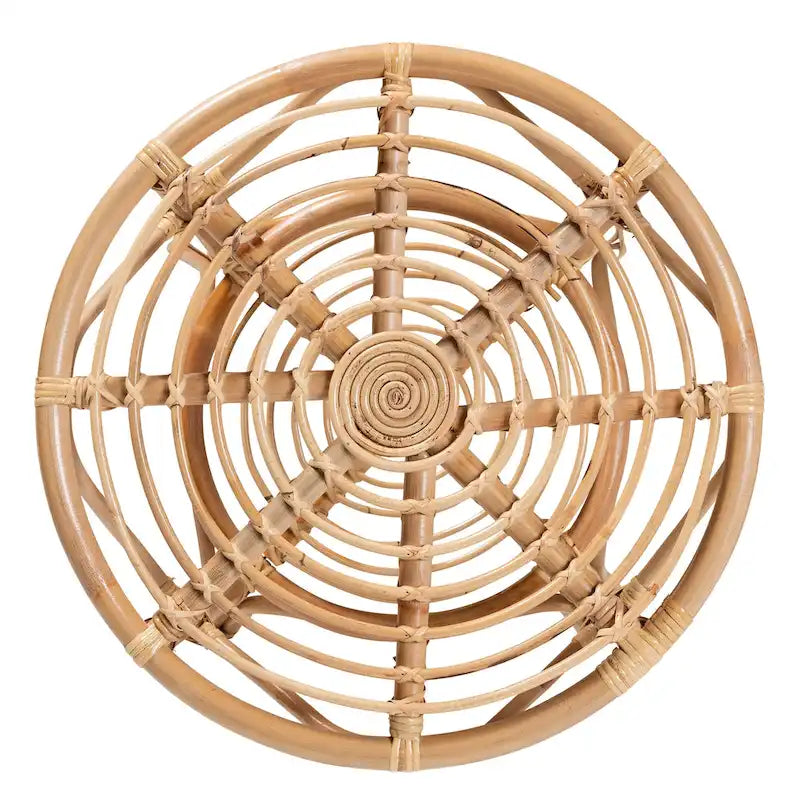 Tavolino da Caffè Cariel Moderno Bohemien in Rattan Naturale Marrone