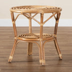 Tavolino da Caffè Cariel Moderno Bohemien in Rattan Naturale Marrone