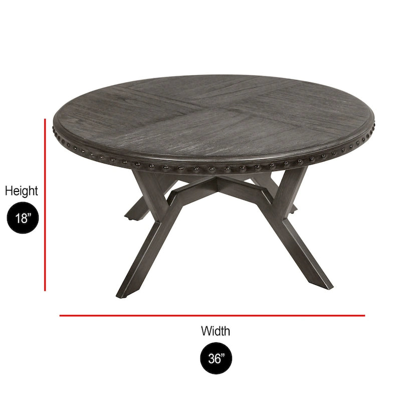 Tavolino industriale Steve Silver Avilla in legno grigio e metallo