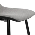 Sedie da pranzo set di 4, design industriale moderno di metà secolo, in tessuto, grigie