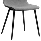 Sedie da pranzo set di 4, design industriale moderno di metà secolo, in tessuto, grigie