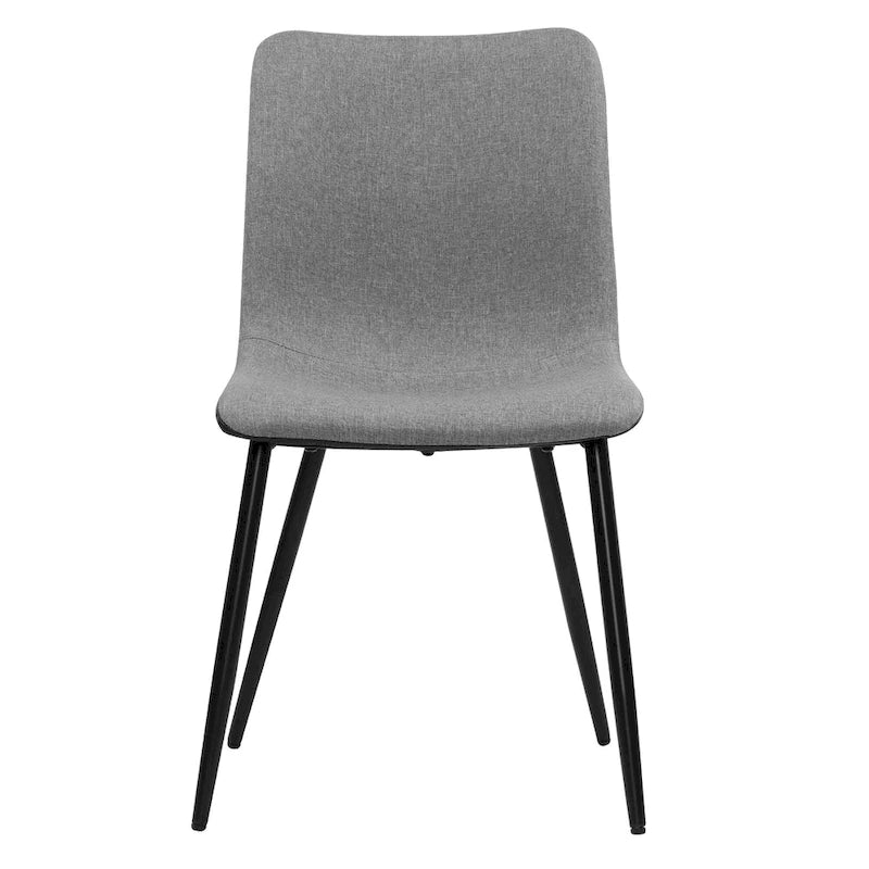 Sedie da pranzo set di 4, design industriale moderno di metà secolo, in tessuto, grigie