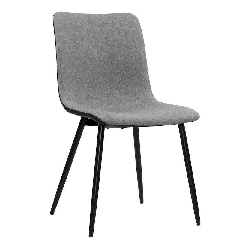 Sedie da pranzo set di 4, design industriale moderno di metà secolo, in tessuto, grigie