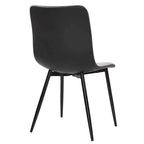 Sedie da pranzo set di 4, design industriale moderno di metà secolo, in tessuto, grigie
