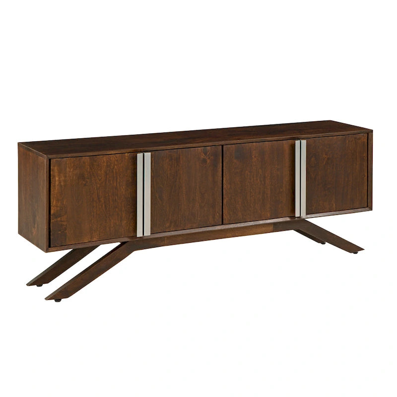 Mobile TV Modena Mid-Century Modern 59 Wide in legno massello di noce