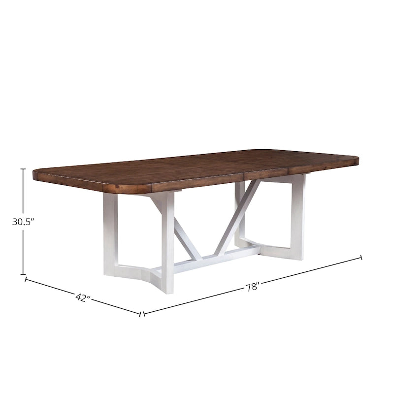 Tavolo da pranzo Alpine Furniture Donham in legno bicolore, marrone e bianco