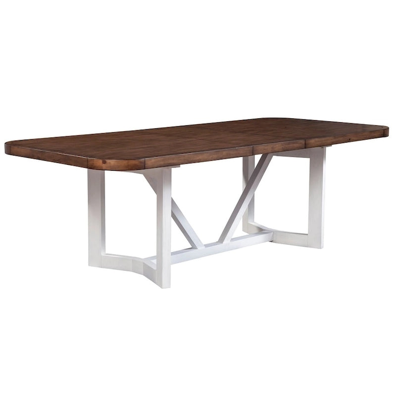 Tavolo da pranzo Alpine Furniture Donham in legno bicolore, marrone e bianco
