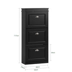 SoBuy FSR94-W, 3 Drawers Shoe Cabinet Shoe Rack Shoe Storage Organizer