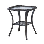 Tavolino da Esterno in Vimini Tavolo in Rattan per Patio
