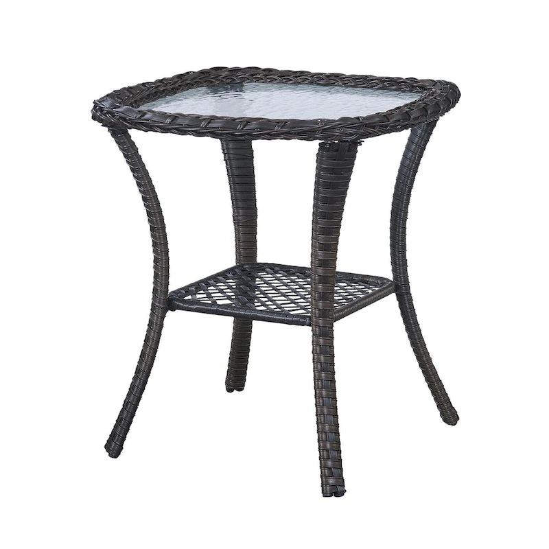 Tavolino da Esterno in Vimini Tavolo in Rattan per Patio