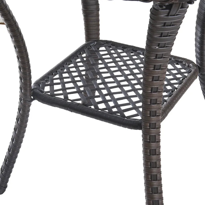 Tavolino da Esterno in Vimini Tavolo in Rattan per Patio