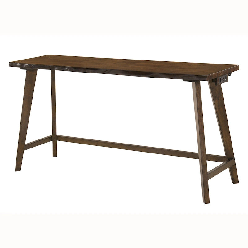 Dewl Farmhouse Walnut Wood 4-Piece Counter Height Table Set by Furniture of America