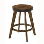 Dewl Farmhouse Walnut Wood 4-Piece Counter Height Table Set by Furniture of America